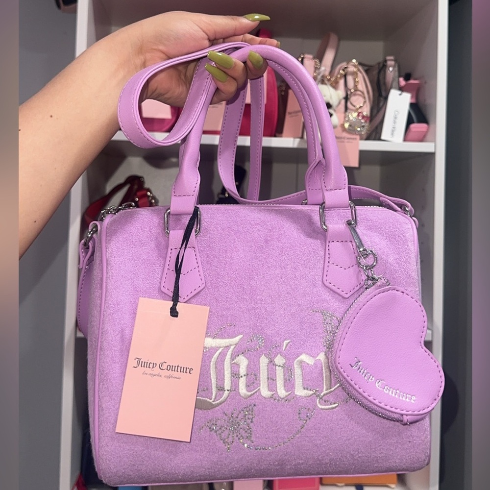 Juicy Couture Purple Satchel Plush Velour